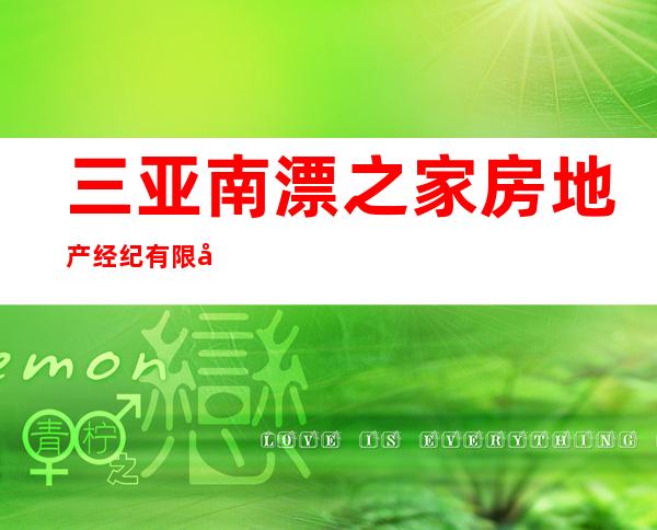三亚南漂之家房地产经纪有限公司