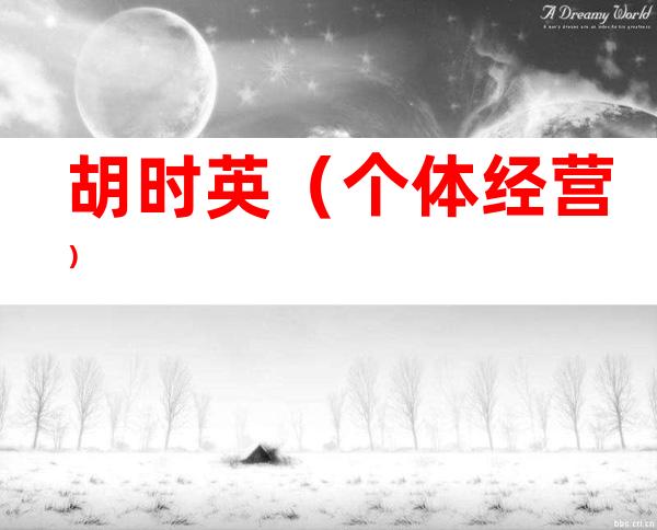 胡时英（个体经营）